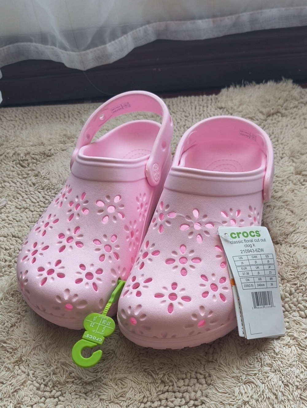 CROCS Kids Floral Classic Clog in Light Pink